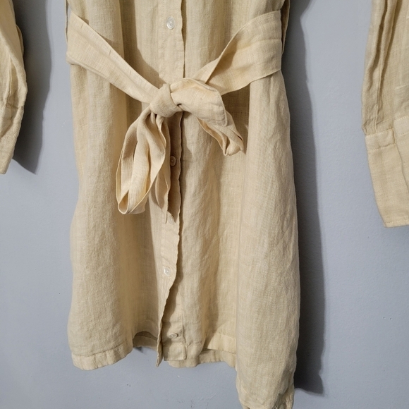 Benson NYC Beige Linen Button Down Shirtdress - Picture 5 of 9